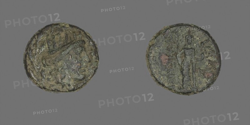 Coin Depicting the Goddess Kybele, 2nd/1st century BC, Greek, Izmir, Bronze, Diam. 1.9 cm, 4.74 g