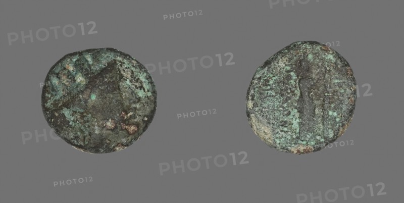 Coin Depicting the Goddess Kybele, 2nd/1st century BC, Greek, Izmir, Bronze, Diam. 1.8 cm, 5.56 g