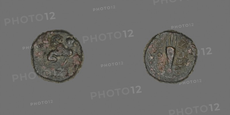 Coin Depicting a Sphinx, about 84 BC, Greek, Ancient Greece, Bronze, Diam. 1.5 cm, 3.41 g