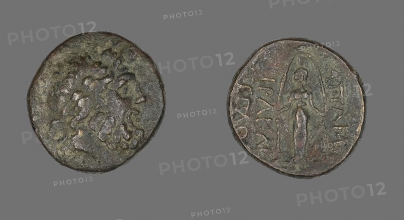Coin Depicting the God Zeus, 133/48 BC, Greek, Ancient Greece, Bronze, Diam. 2.2 cm, 7.56 g