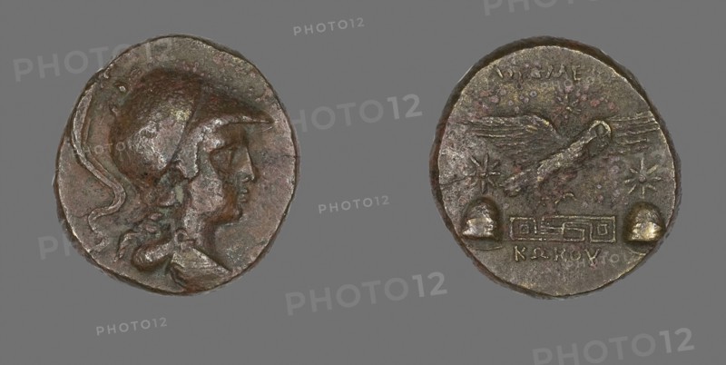 Coin Depicting the Goddess Athena, 133/48 BC, Greek, Ancient Greece, Bronze, Diam. 2.3 cm, 7.41 g