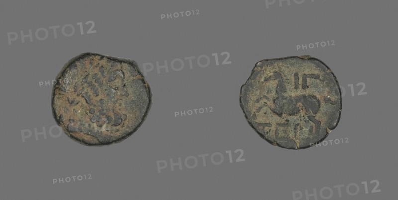 Coin Depicting the God Zeus, about 58 BC, Greek, Ancient Greece, Bronze, Diam. 1.6 cm, 2.83 g