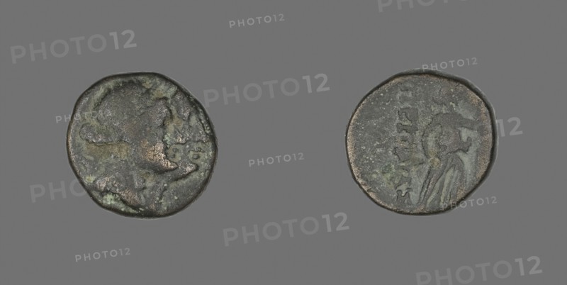 Coin Depicting the God Apollo and the Goddess Artemis, 2nd/1st century BC, Greek, Ancient Greece, Bronze, Diam. 1.7 cm, 4.48 g