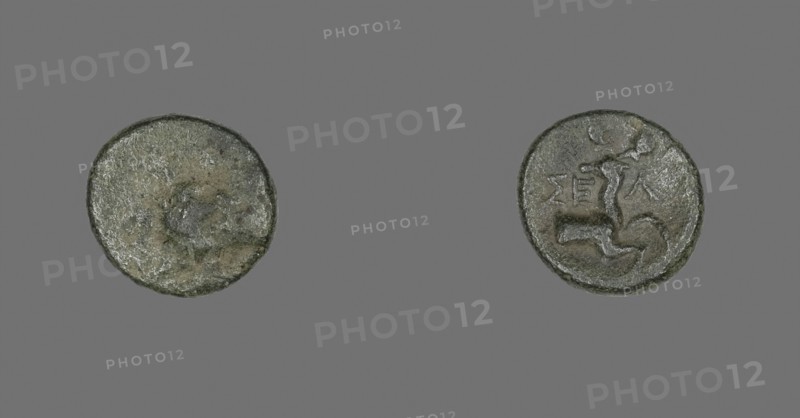 Coin Depicting the Hero Herakles, 2nd/1st century BC, Greek, Ancient Greece, Bronze, Diam. 1.3 cm, 1.68 g