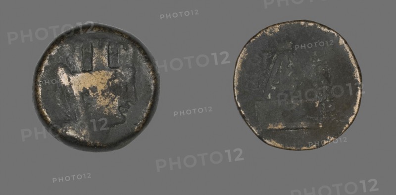 Coin Depicting the Goddess Tyche, 2nd/1st century BC, Greek, Ancient Greece, Bronze, Diam. 2.1 cm, 7.68 g