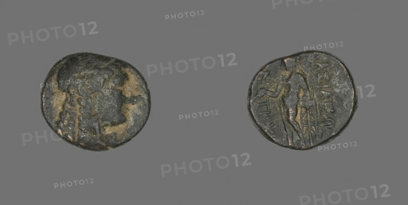 Coin Depicting the God Apollo, 222/187 BC, Greek, Ancient Greece, Bronze, Diam. 1.7 cm, 4.46 g