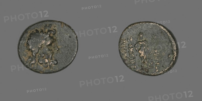 Coin Depicting the God Zeus, mid–1st century BC, Greek, Greece, Bronze, Diam. 1.9 cm, 4.29 g