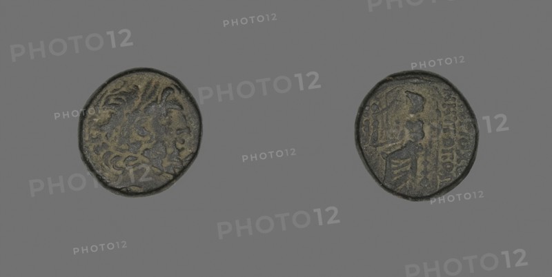 Coin Depicting the God Zeus, 1st century BC, Greek, Greece, Bronze, Diam. 1.9 cm, 7.80 g