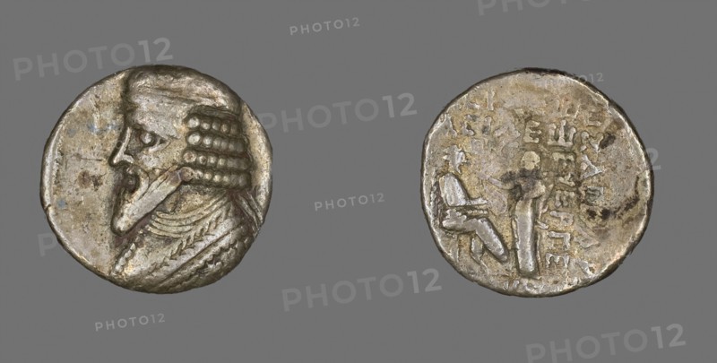 Tetradrachm (Coin) Portraying King Gotarzes, AD 40/51, Parthian, Iran, Silver, Diam. 2.6 cm, 10.43 g