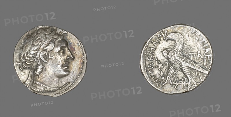 Tetradrachm (Coin) Portraying King Ptolemy I, Ptolemaic Period (53–52 BC), issued by King Ptolemy XII Auletes, Reign of Ptolemy XII Auletes (80–51 BC), Greco-Egyptian, Egypt, Silver, Diam. 2.6 cm, 14.06 g