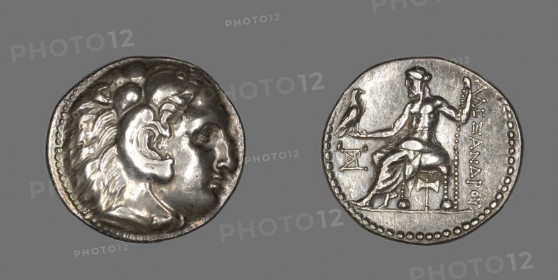 Tetradrachm (Coin) Portraying Alexander the Great, 336/323 BC, Greek, minted in Macedon, Roman Empire, Silver, Diam. 2.9 cm, 17.03 g
