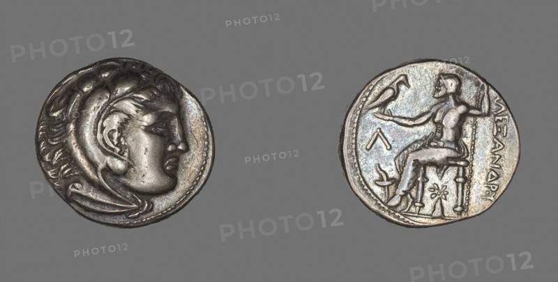 Tetradrachm (Coin) Portraying Alexander the Great, 336/323 BC, Greek, minted in Amphipolis, Roman Empire, Silver, Diam. 2.6 cm, 17.16 g