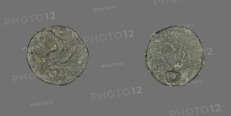 Coin Depicting a Galloping Griffin, 4th/1st century BC, Greek, Roman Empire, Bronze, Diam. 1.7 cm, 4.71 g
