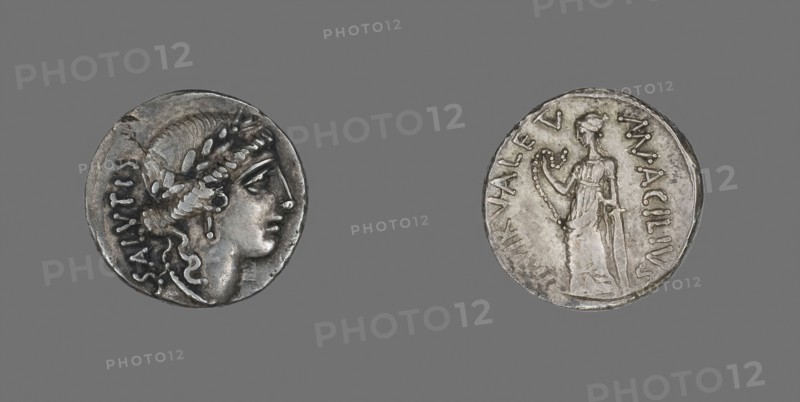 Denarius (Coin) Depicting Salutis, about 49 BC, Roman, Roman Empire, Silver, Diam. 1.8 cm, 3.85 g
