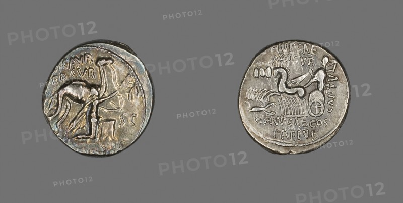 Denarius (Coin) Portraying King Aretas, 58 BC, Roman, minted in Rome, Roman Empire, Silver, Diam. 1.9 cm, 3.84 g
