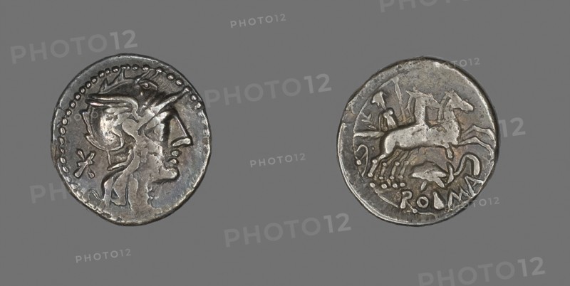 Denarius (Coin) Depicting the Goddess Roma, about 99 BC, Roman, Roman Empire, Silver, Diam. 1.9 cm, 3.74 g
