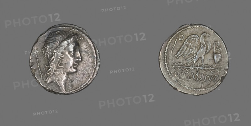 Denarius (Coin) Depicting the Genius Populi Romani, about 55 BC, Roman, Roman Empire, Silver, Diam. 1.8 cm, 4.13 g