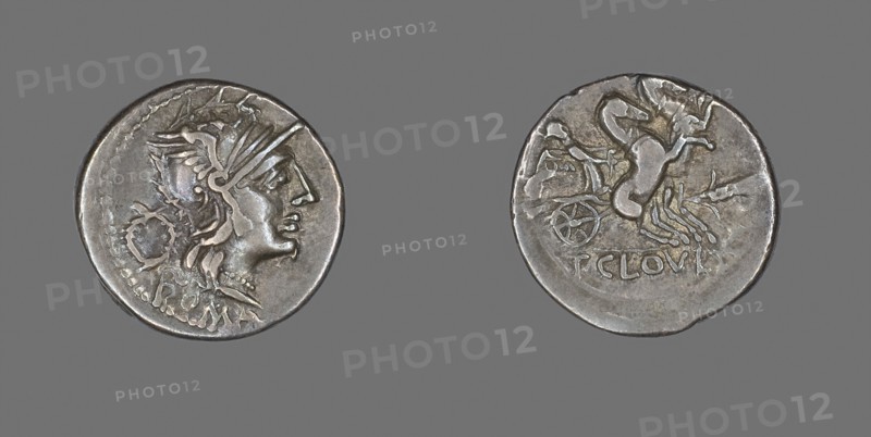 Denarius (Coin) Depicting the Goddess Roma, 128 BC, Roman, Roman Empire, Silver, Diam. 2 cm, 3.89 g