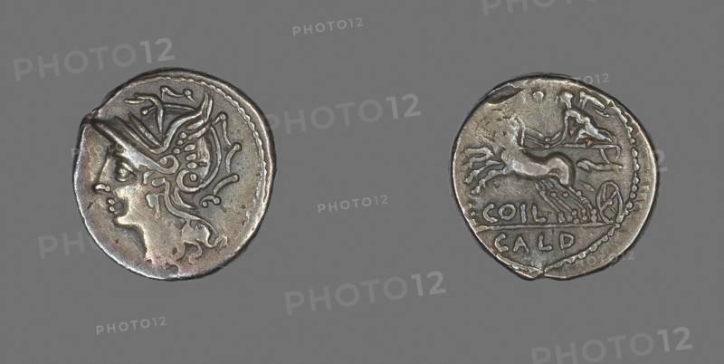 Denarius (Coin) Depicting the Goddess Roma, about 104 BC, Roman, Roman Empire, Silver, Diam. 1.9 cm, 3.77 g
