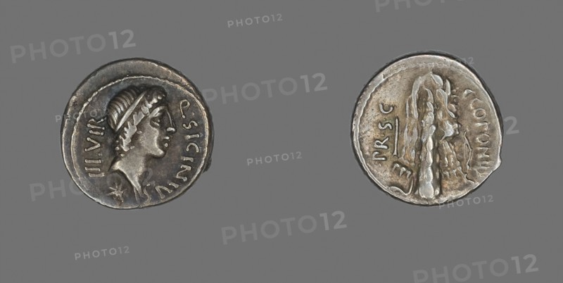 Denarius (Coin) Depicting the God Apollo, 49 BC, Roman, Roman Empire, Silver, DIam. 1.8 cm, 3.95 g