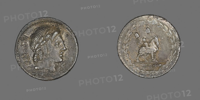 Denarius (Coin) Depicting the God Apollo, 85 BC, Roman, Roman Empire, Silver, Diam. 2.1 cm, 4.22 g