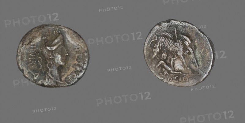 Denarius (Coin) Depicting the Goddess Diana, about 68 BC, Roman, Roman Empire, Silver, Diam. 1.9 cm, 3.73 g