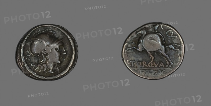 Denarius (Coin) Depicting the Goddess Roma, 113/112 BC, Roman, Roman Empire, Silver, Diam. 1.9 cm, 3.85 g