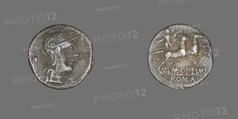 Denarius (Coin) Depicting the Goddess Roma, 131 BC, Roman, Roman Empire, Silver, Diam. 1.8 cm, 3.83 g