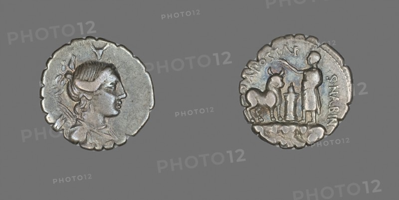 Denarius Serratus (Coin) Depicting the Goddess Diana, about 81 BC, Roman, Roman Empire, Silver, DIam. 1.9 cm, 3.93 g
