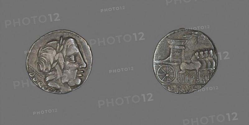 Denarius (Coin) Depicting the God Jupiter, about 87 BC, Roman, Roman Empire, Silver, Diam. 1.8 cm, 3.54 g