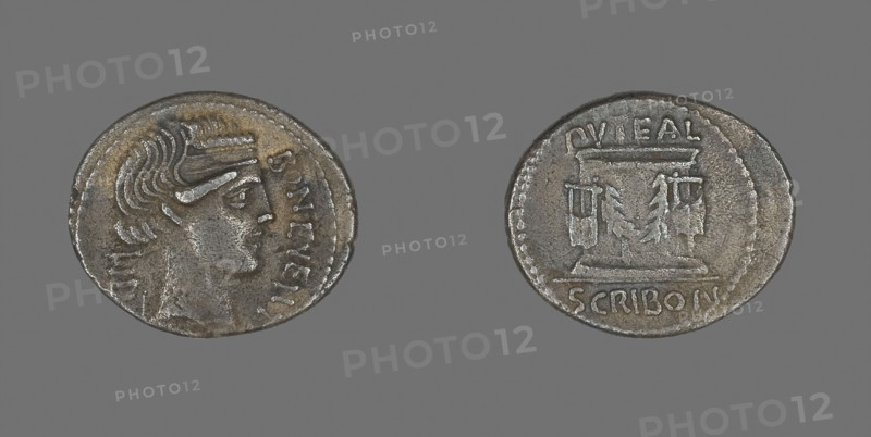 Denarius (Coin) Depicting Bonus Eventus, 62 or 54 BC, Roman, Roman Empire, Silver, Diam. 2.1 cm, 3.73 g