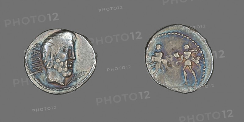 Denarius (Coin) Portraying King Tatius, about 89 BC, Roman, Roman Empire, Silver, DIam. 1.9 cm, 3.92 g