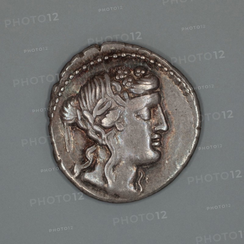 Denarius (Coin) Depicting the God Liber, about 78 BC, Roman, Roman Empire, Silver, Diam. 2 cm, 3.58 g