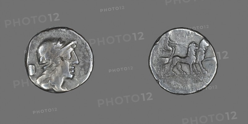 Denarius (Coin) Depicting a Helmeted Head, about 78 BC, Roman, Roman Empire, Silver, DIam. 1.8 cm, 3.88 g