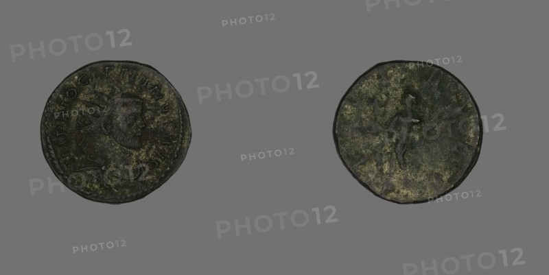 Antoninianus (Coin) Portraying Emperor Diocletian, AD 290/291, Roman, minted in Lugdunum, Roman Empire, Bronze, Diam. 2.2 cm, 4.66 g