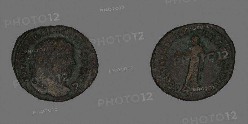 Follis (Coin) Portraying a Roman Emperor, about AD 298/299, Roman, minted in Carthage, Roman Empire, Bronze, Diam. 2.9 cm, 9.10 g