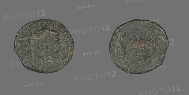 Follis (Coin) Portraying Emperor Constantius I, about AD 303, Roman, minted in Carthage, Roman Empire, Bronze, Diam. 2 cm, 2.94 g