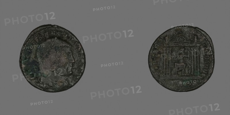 Follis (Coin) Portraying Emperor Maxentius, AD 309/312, Roman, minted in Rome, Roman Empire, Bronze, Diam. 2.5 cm, 6.80 g