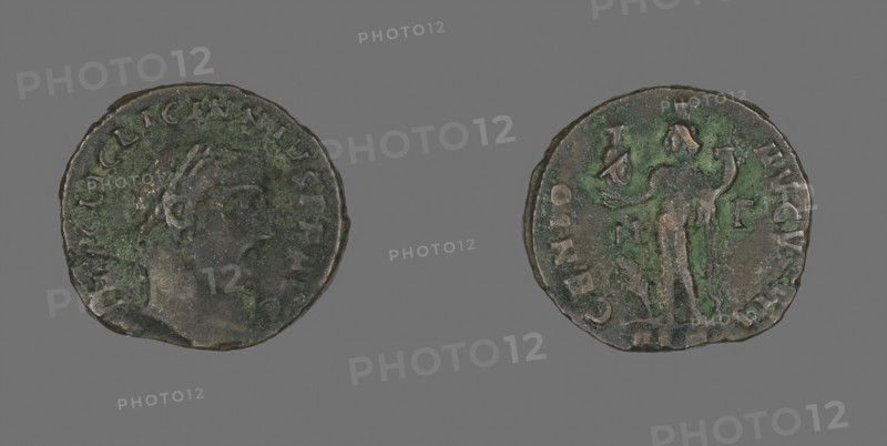 Follis (Coin) Portraying Emperor Licinius, AD 312, Roman, minted in Alexandria, Roman Empire, Bronze, Diam. 2.1 cm, 3.45 g