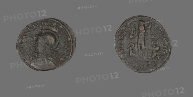Follis (Coin) Portraying Emperor Licinius, AD 321/323, Roman, minted in Antioch, Roman Empire, Bronze, Diam. 2 cm, 2.77 g