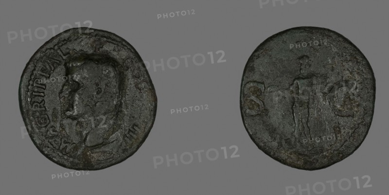 As (Coin) Portraying Agrippa, AD 14/37 or AD 37/41?, Roman, minted in Rome, Roman Empire, Bronze, Diam. 3 cm, 11.14 g
