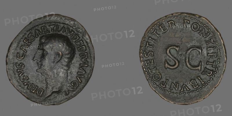 As (Coin) Portraying Emperor Drusus, AD 22/23, Roman, minted in Rome, Roman Empire, Bronze, Diam. 3.2 cm, 11.40 g