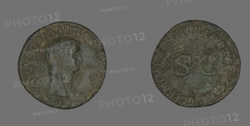 As (Coin) Portraying Germanicus, AD 50/54, Roman, minted in Rome, Roman Empire, Bronze, Diam. 2.9 cm, 9.82 g