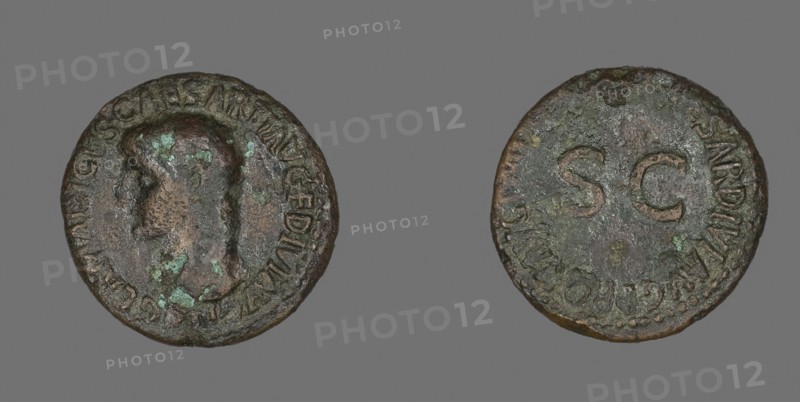 As (Coin) Portraying Germanicus, AD 39/41, Roman, minted in Rome, Roman Empire, Bronze, Diam. 2.8 cm, 10.36 g
