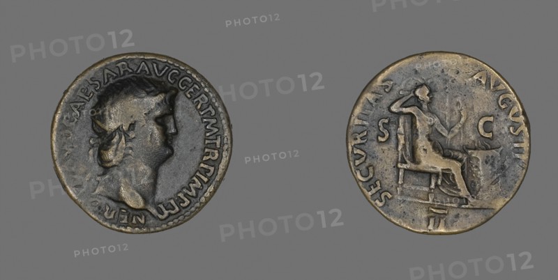 Dupondius (Coin) Portraying Emperor Nero, AD 63, Roman, minted in Rome, Roman Empire, Bronze, Diam. 2.7 cm, 12.32 g