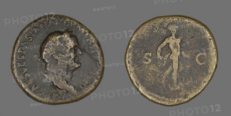 Sestertius (Coin) Portraying Emperor Vespasian, AD 71, Roman, Roman Empire, Bronze, Diam. 3.2 cm, 24.61 g