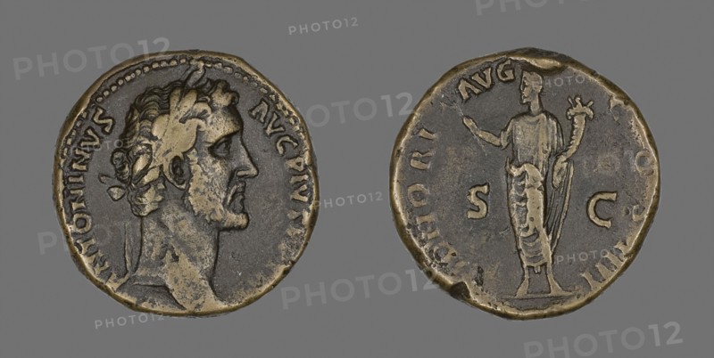 Sestertius (Coin) Portraying Emperor Antoninus Pius, AD 145/156, Roman, minted in Rome, Roman Empire, Bronze, Diam. 3.1 cm, 27.80 g