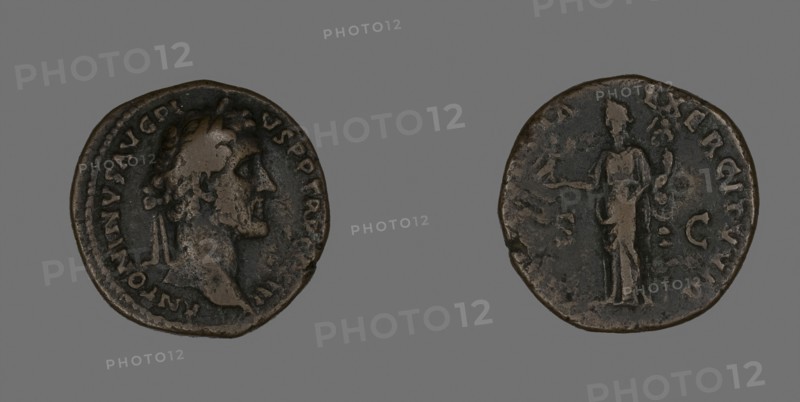As (Coin) Portraying Emperor Antoninus Pius, AD 140/144, Roman, minted in Rome, Roman Empire, Bronze, Diam. 2.7 cm, 11.52 g