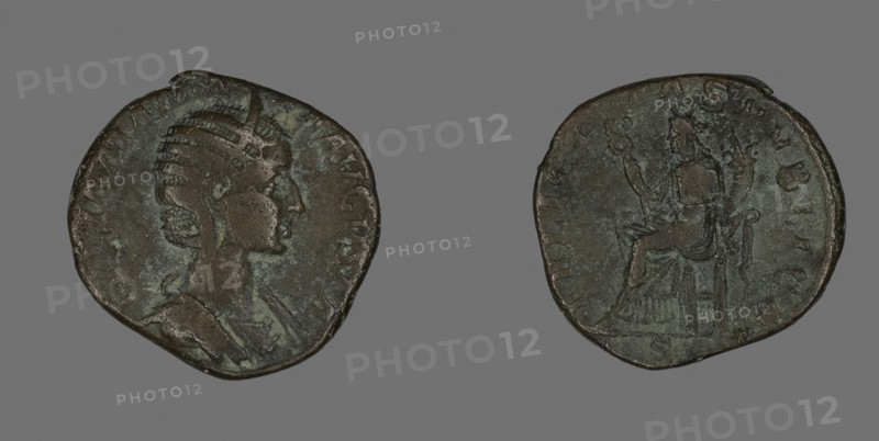 Sestertius (Coin) Portraying Julia Mamaea, AD 230, Roman, minted in Rome, Roman Empire, Bronze, Diam. 2.9 cm, 16.28 g