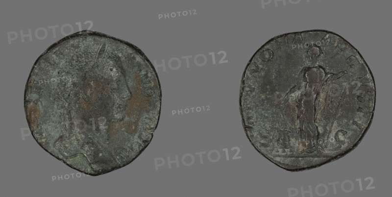 Sestertius (Coin) Portraying Emperor Severus Alexander, AD 222/231, Roman, minted in Rome, Roman Empire, Bronze, Diam. 2.9 cm, 19.23 g